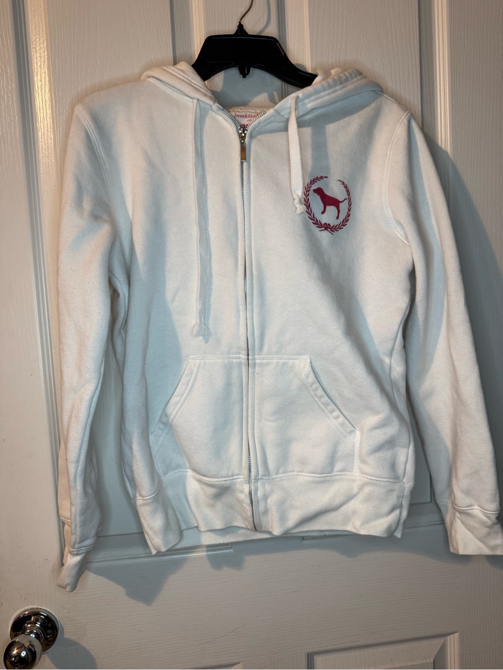 PINK Victoria's SecretUSC Trojans White Zip Hoodie with Pink Logo